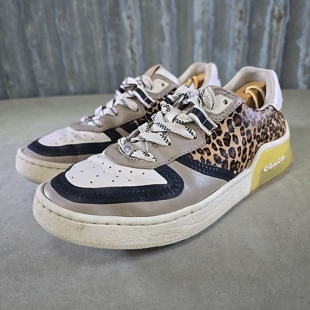 Coach Citysole Court Leopard Print Lace Up Sneakers Women’s Size 6B